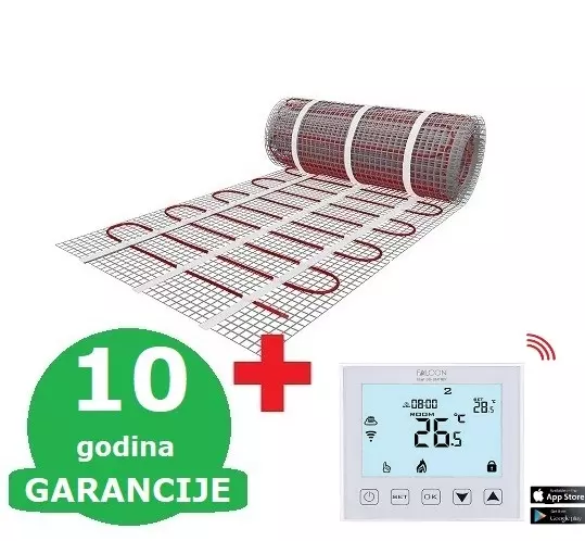 U-HEAT grejna mrežica 9 m2 = 1350 W + Wi-Fi Control digitalni termostat sa senzorom temperature poda